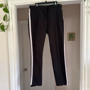Zara women’s black dress pants with white stripe size medium